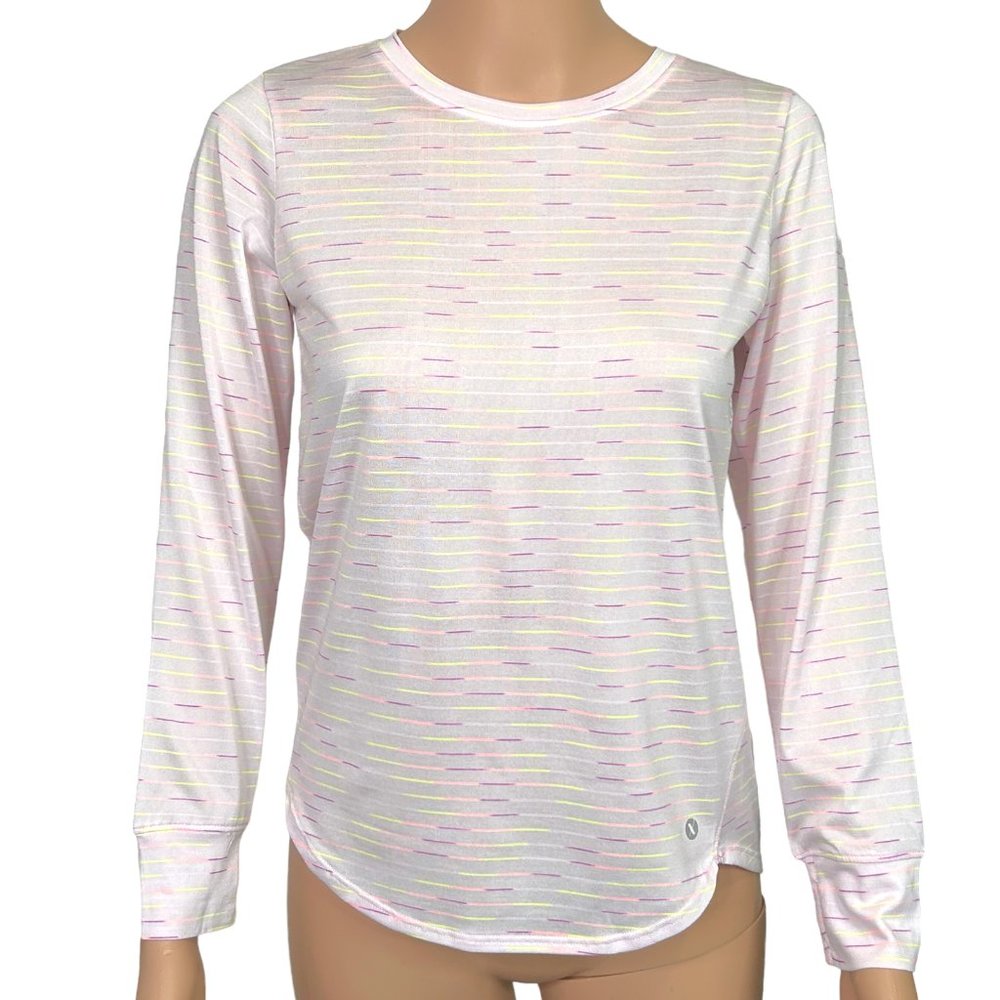 Xersion Womens M 10/12 Pink Athletic Performance Long Sleeve Blouse T Shirt